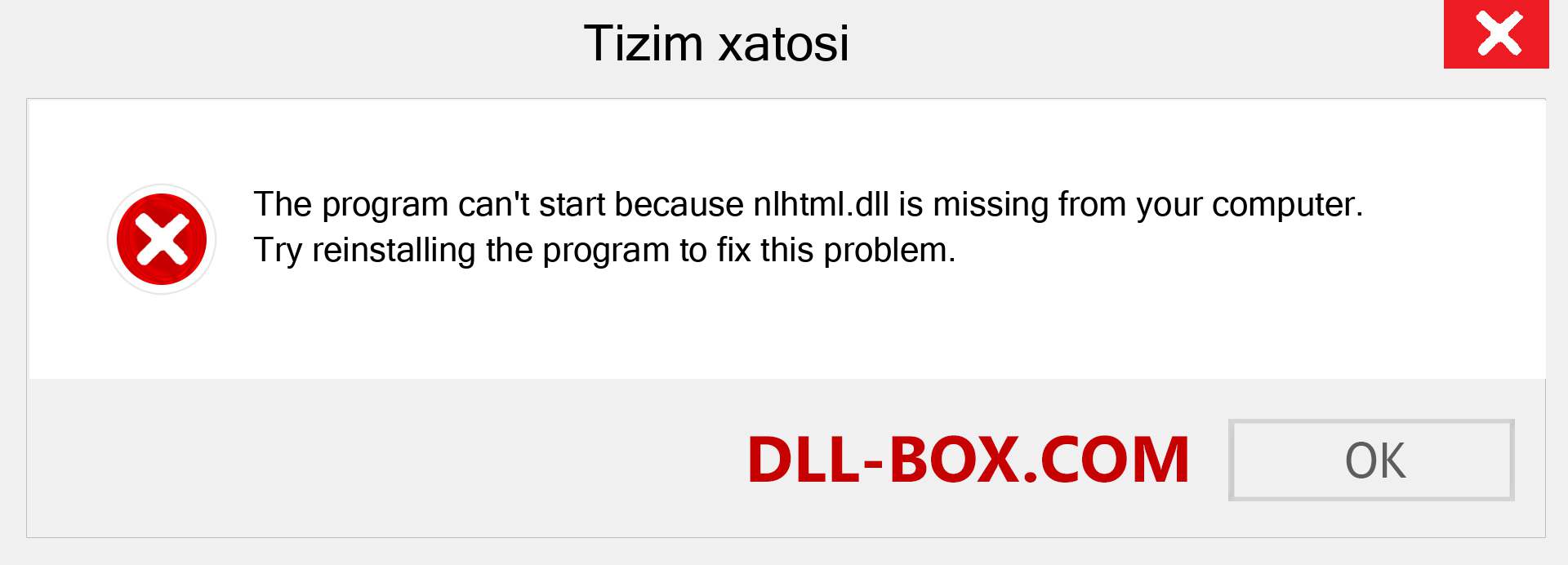 nlhtml.dll fayli yo'qolganmi?. Windows 7, 8, 10 uchun yuklab olish - Windowsda nlhtml dll etishmayotgan xatoni tuzating, rasmlar, rasmlar